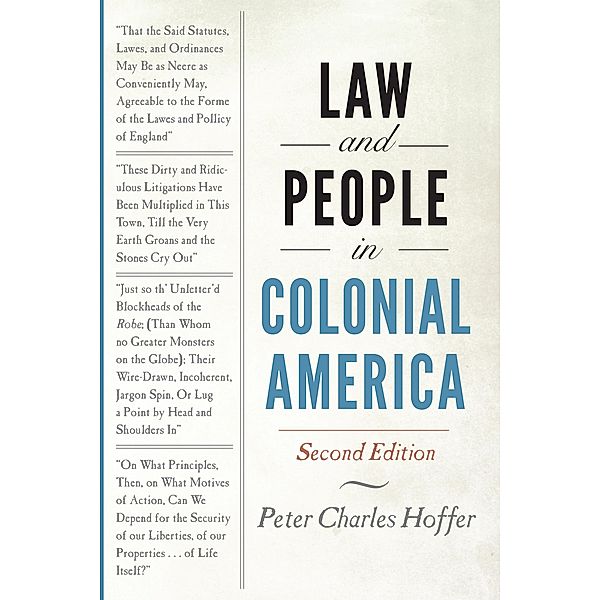 Law and People in Colonial America, Peter Charles Hoffer