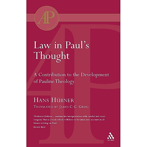 Law in Paul's Thought, Hans Hübner