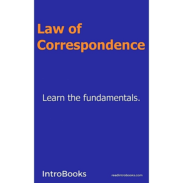 Law of Correspondence, IntroBooks Team
