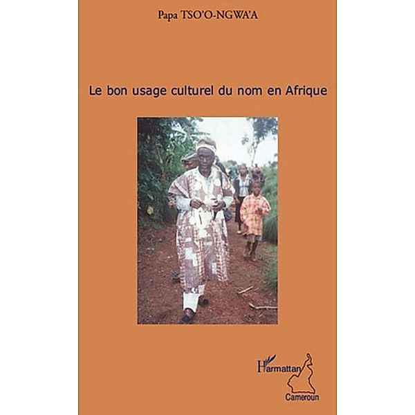 Le bon usage culturel du nom en afrique / Hors-collection, Papa Tso
