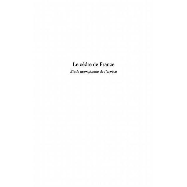 Le cedre de France / Hors-collection, Toth Jean