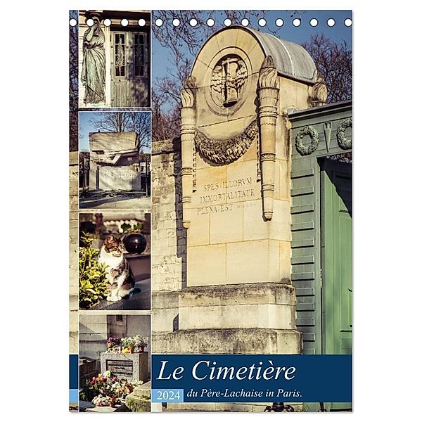 Le Cimetière du Père-Lachaise in Paris (Tischkalender 2024 DIN A5 hoch), CALVENDO Monatskalender, Jürgen Creutzburg