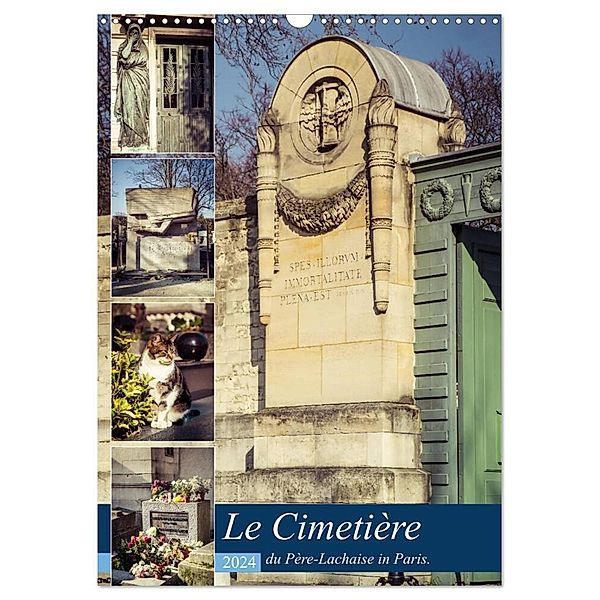 Le Cimetière du Père-Lachaise in Paris (Wandkalender 2024 DIN A3 hoch), CALVENDO Monatskalender, Jürgen Creutzburg