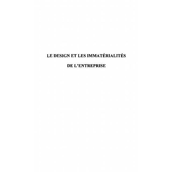 LE DESIGN ET LES IMMATERIALITES DE L'ENTREPRISE / Hors-collection, Vervaeke Monique