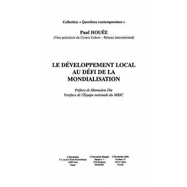 LE DEVELOPPEMENT LOCAL AU DEFI DE LA MONDIALISATION / Hors-collection, Paul Houee