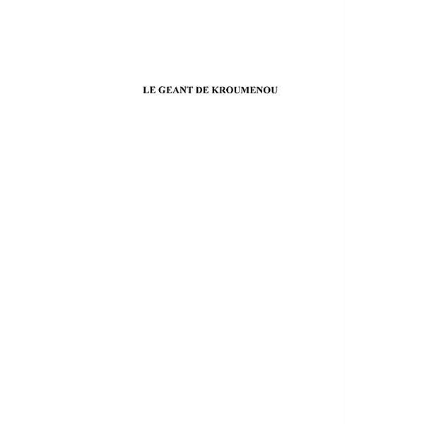 Le geant de kroumenou - legendes du pays baoule / Hors-collection, Eugene-Jean Duval