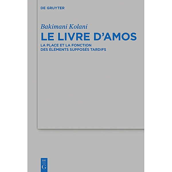 Le livre d'Amos, Nicodème Bakimani Kolani