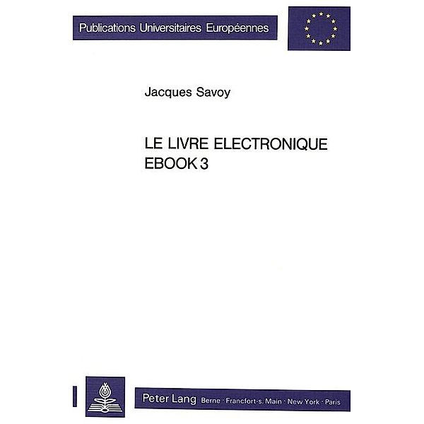 Le livre électronique EBOOK3, Jacques Savoy