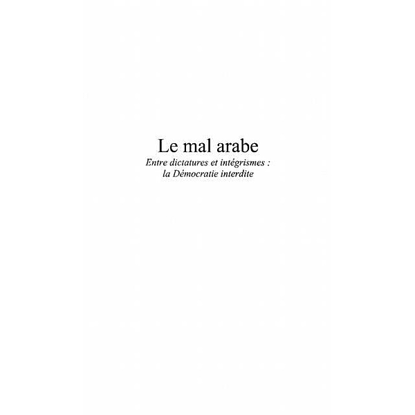 Le mal arabe / Hors-collection, Marzouki Moncef