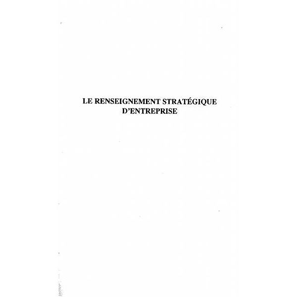 Le renseignement strategique d'entreprise / Hors-collection, Anastasie Sablier