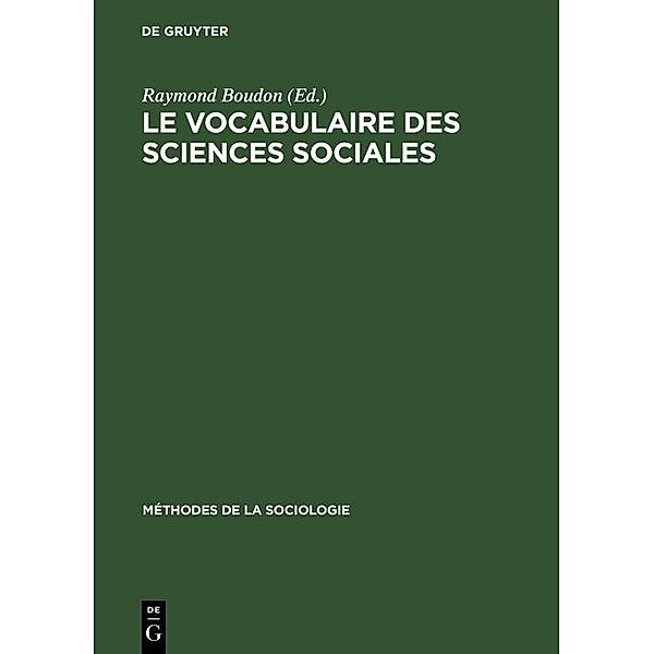 Le vocabulaire des sciences sociales