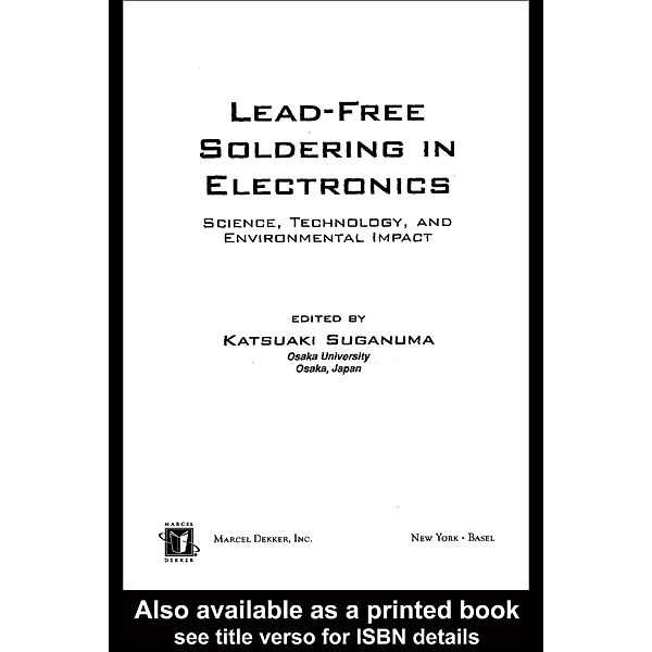 Lead-Free Soldering in Electronics, Katsuaki Suganuma