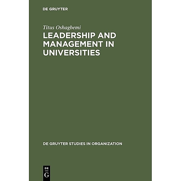 Leadership and Management in Universities, Britain and Nigeria, Titus A. Oshagbemi