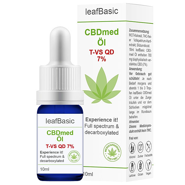 leafBasic CBD med Öl Medizinprodukt von leafPharma 10 ml (T-VS QD: 7%)