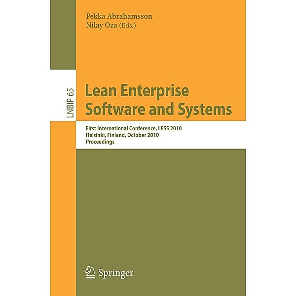 Lean Enterprise Software and Systems / Lecture Notes in Business Information Processing Bd.65