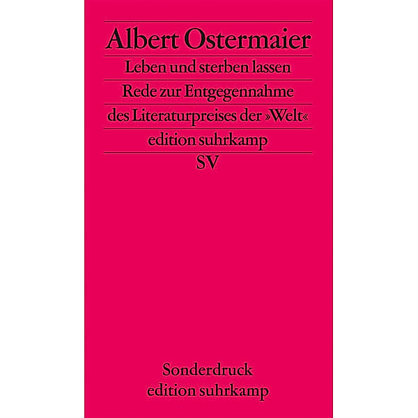 Leben und sterben lassen, Sonderdruck, Albert Ostermaier