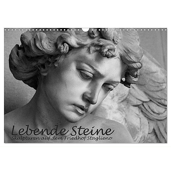 Lebende Steine - Skulpturen auf dem Friedhof Staglieno (Wandkalender 2024 DIN A3 quer), CALVENDO Monatskalender, Antje Kügler