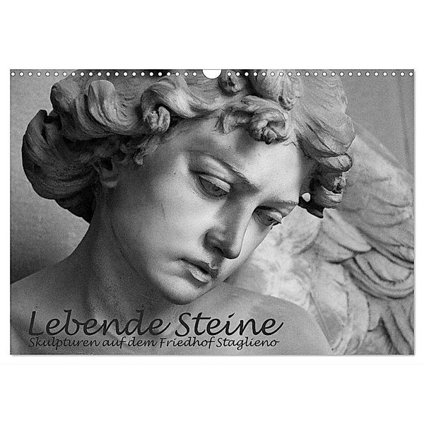 Lebende Steine - Skulpturen auf dem Friedhof Staglieno (Wandkalender 2024 DIN A3 quer), CALVENDO Monatskalender, Antje Kügler
