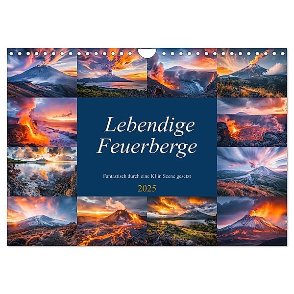 Lebendige Feuerberge - Fantastisch durch eine KI in Szene gesetzt (Wandkalender 2025 DIN A4 quer), CALVENDO Monatskalender, Calvendo, Steffen Gierok-Latniak