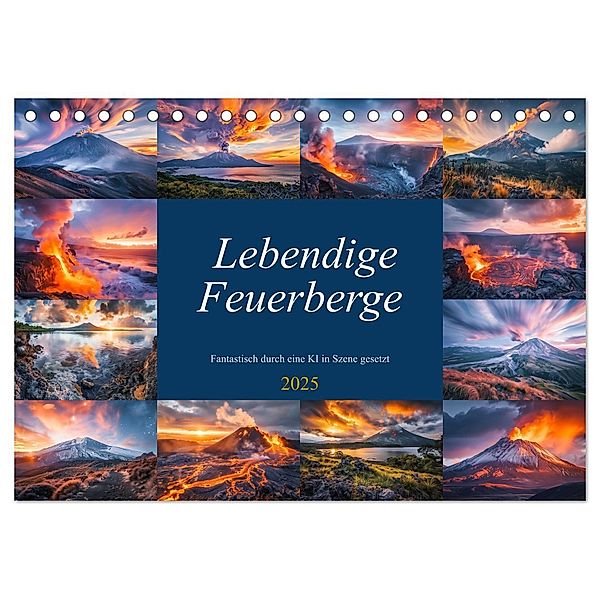 Lebendige Feuerberge - Fantastisch durch eine KI in Szene gesetzt (Tischkalender 2025 DIN A5 quer), CALVENDO Monatskalender, Calvendo, Steffen Gierok-Latniak