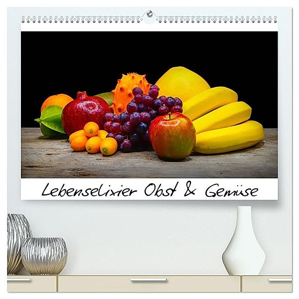 Lebenselixier Obst und Gemüse (hochwertiger Premium Wandkalender 2025 DIN A2 quer), Kunstdruck in Hochglanz, Calvendo, Immephotography
