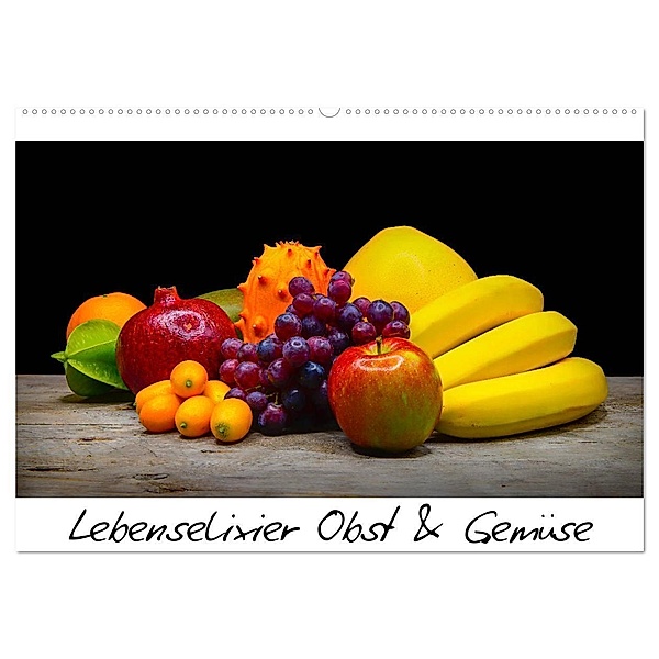 Lebenselixier Obst und Gemüse (Wandkalender 2024 DIN A2 quer), CALVENDO Monatskalender, Immephotography