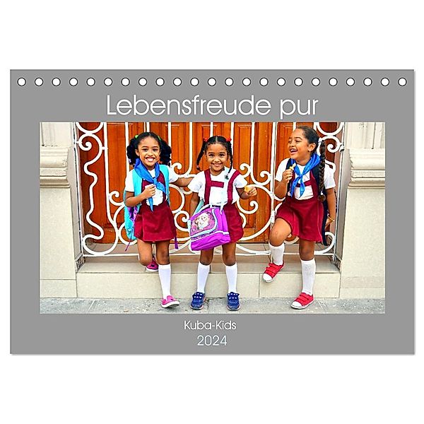 Lebensfreude pur - Kuba-Kids (Tischkalender 2024 DIN A5 quer), CALVENDO Monatskalender, Henning von Löwis of Menar