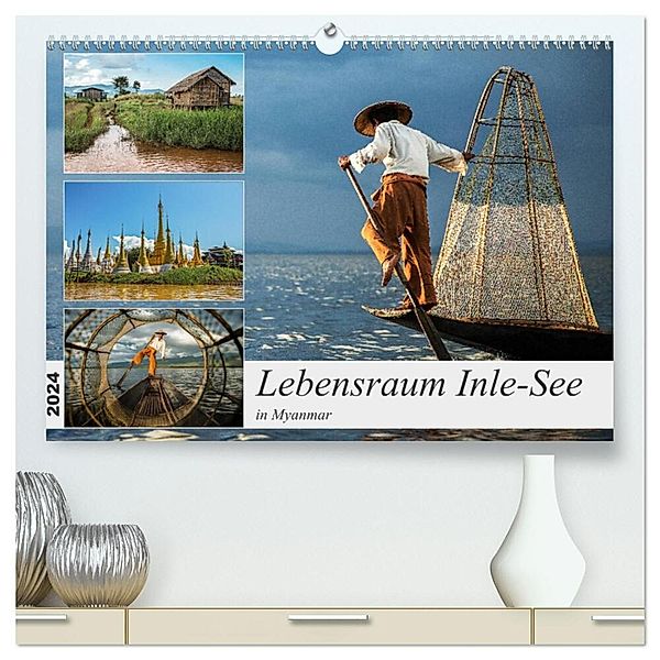 Lebensraum Inle-See in Myanmar (hochwertiger Premium Wandkalender 2024 DIN A2 quer), Kunstdruck in Hochglanz, Annemarie Berlin