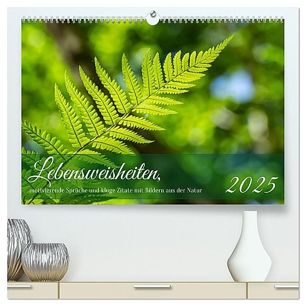 Lebensweisheiten, motivierende Sprüche und kluge Zitate mit Bildern der Natur (hochwertiger Premium Wandkalender 2025 DIN A2 quer), Kunstdruck in Hochglanz, Calvendo, Angela Rohde