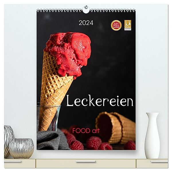 Leckereien - Food art (hochwertiger Premium Wandkalender 2024 DIN A2 hoch), Kunstdruck in Hochglanz, Chantal Dysli