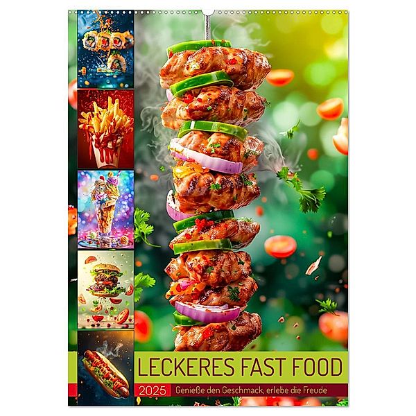 Leckeres Fast Food (Wandkalender 2025 DIN A2 hoch), CALVENDO Monatskalender, Calvendo, Dirk Meutzner