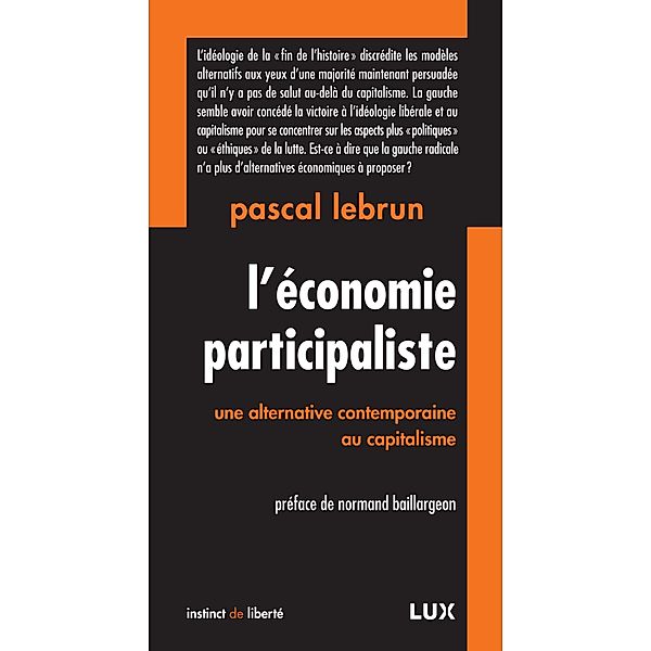 L'economie participaliste / Lux Editeur, Lebrun Pascal Lebrun