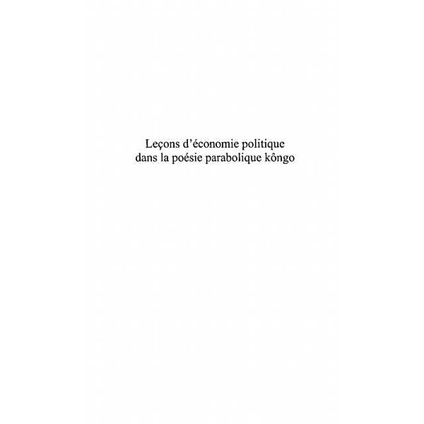 Lecons d'economie politique dans la poes / Hors-collection, Bakabadio Louis