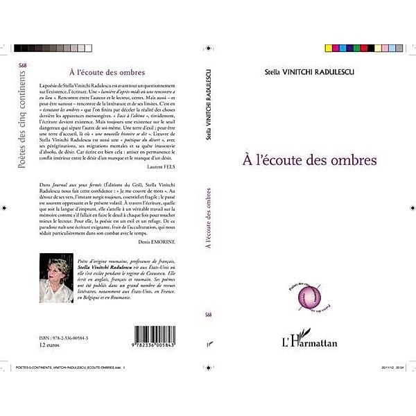 L'ECOUTE DES OMBRES / Hors-collection, Stella Vinitchi Radulescu