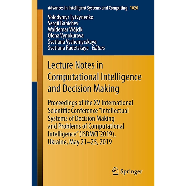 Lecture Notes in Computational Intelligence and Decision Making / Advances in Intelligent Systems and Computing Bd.1020