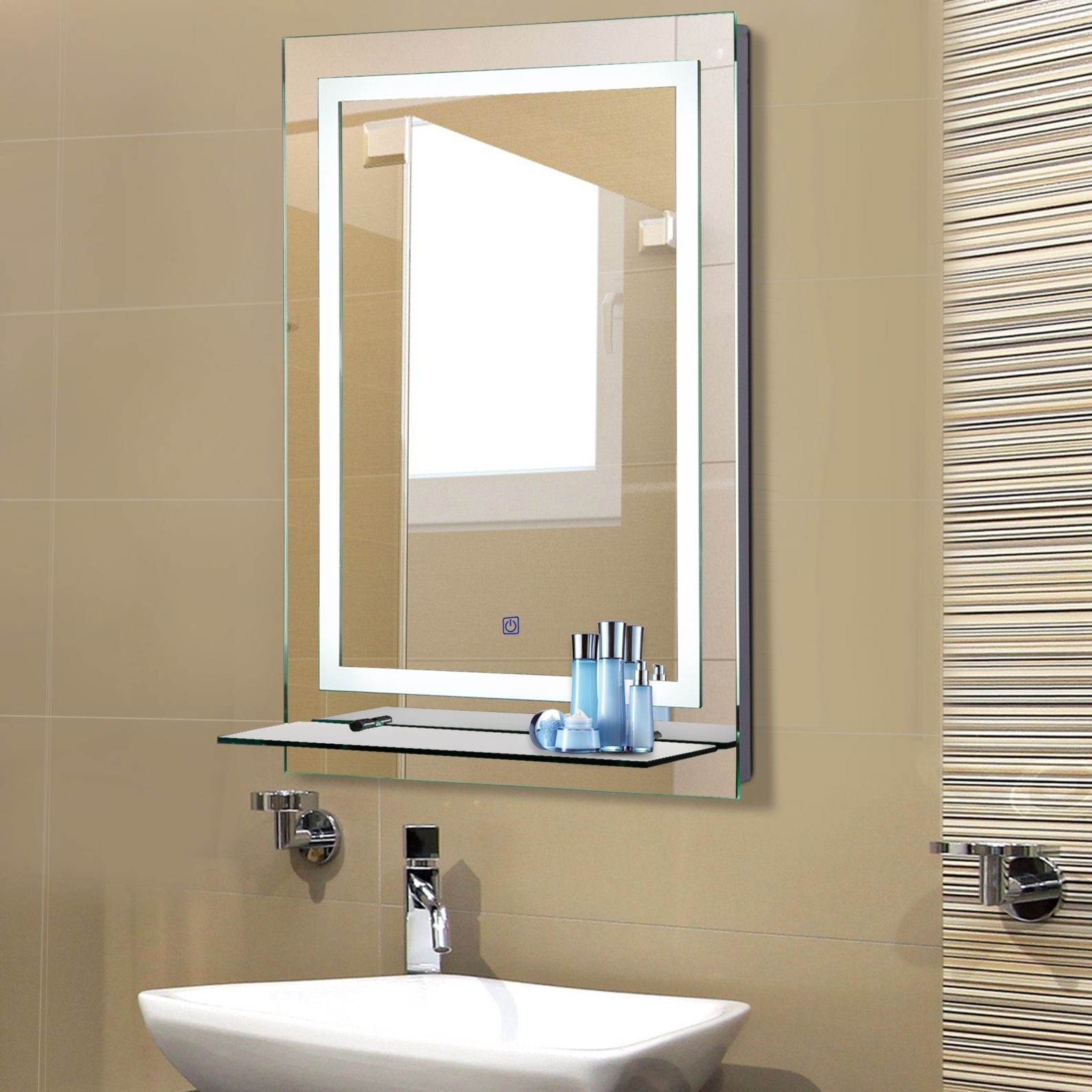 LED Badezimmerspiegel mit Glas-Ablage bestellen | Weltbild.de