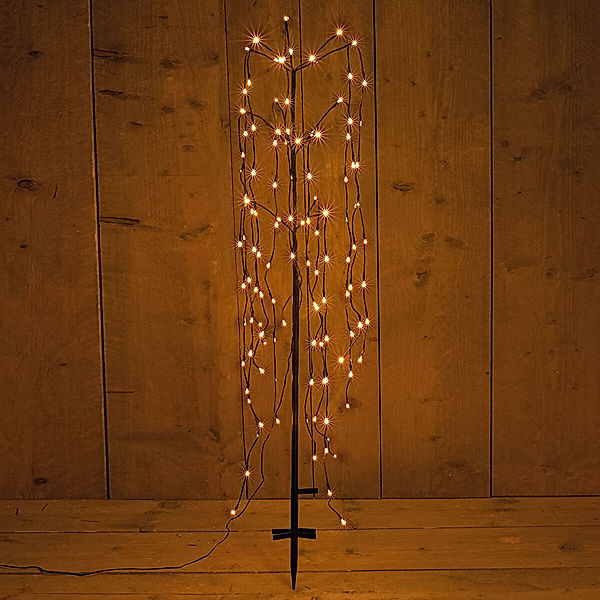 LED Trauerweide 180 cm mit 400 LEDs kaltweiß mit Fuss Lichterbaum