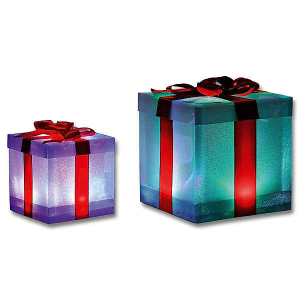 LED Deko- und Geschenkboxen, 2er-Set