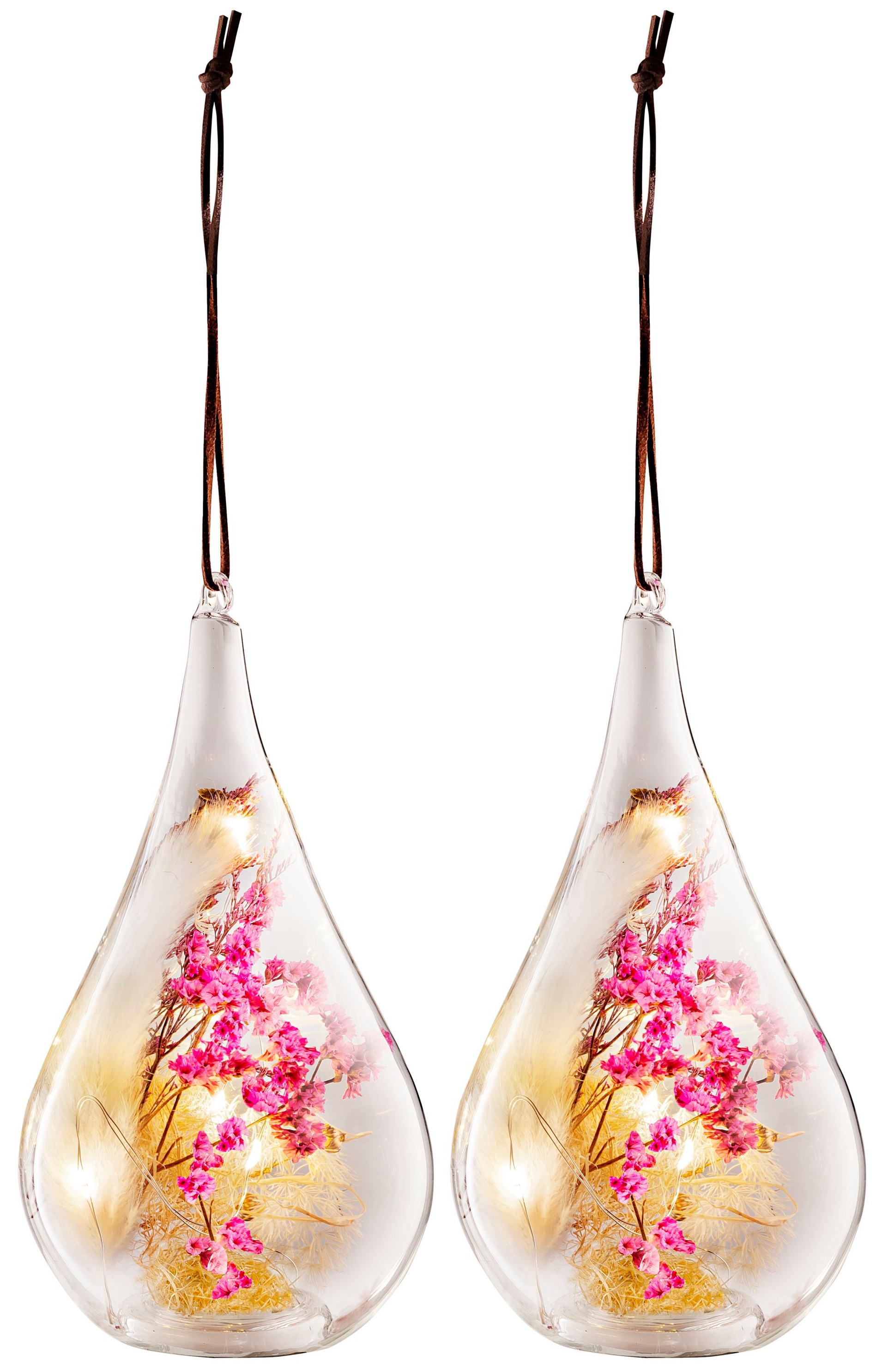 LED-Dekohänger Flora aus Glas, 2er-Set bestellen