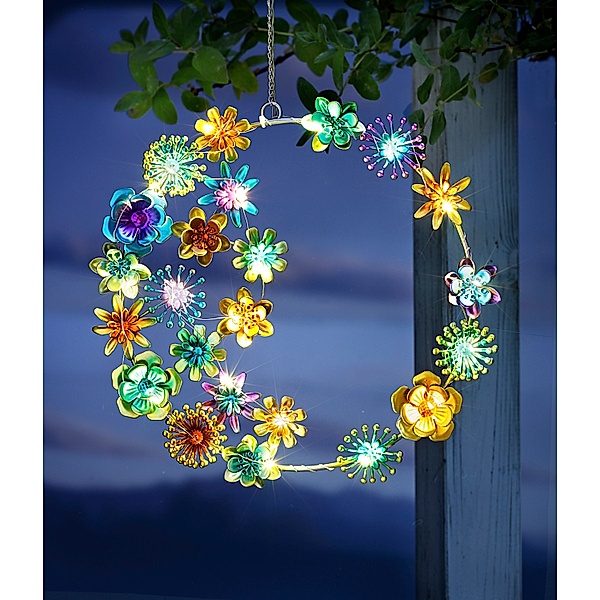 LED-Dekokranz Flower, 30 LEDs
