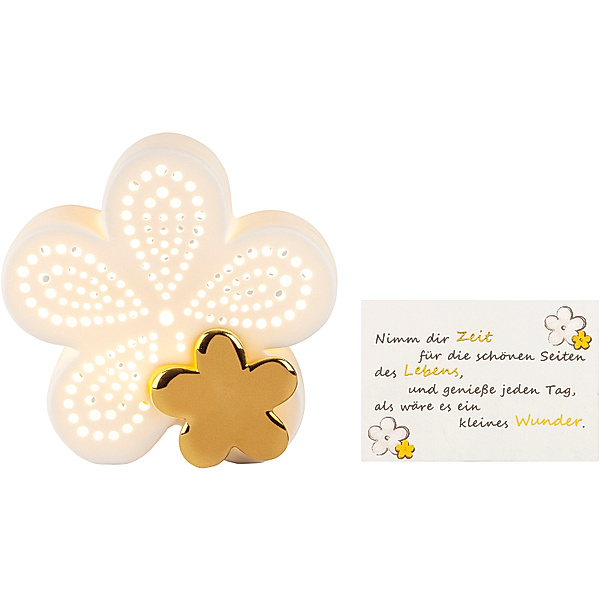 LED-Dekoleuchte Flower mit Grusskarte