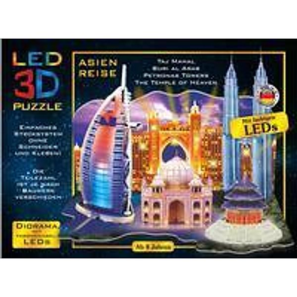 LED Diorama Puzzle Motiv: Asien Reise 70 Teile