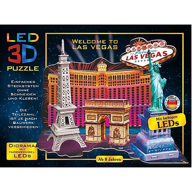 LED Diorama Puzzle Motiv: Welcome to Las Vegas 43 Teile | Weltbild.at