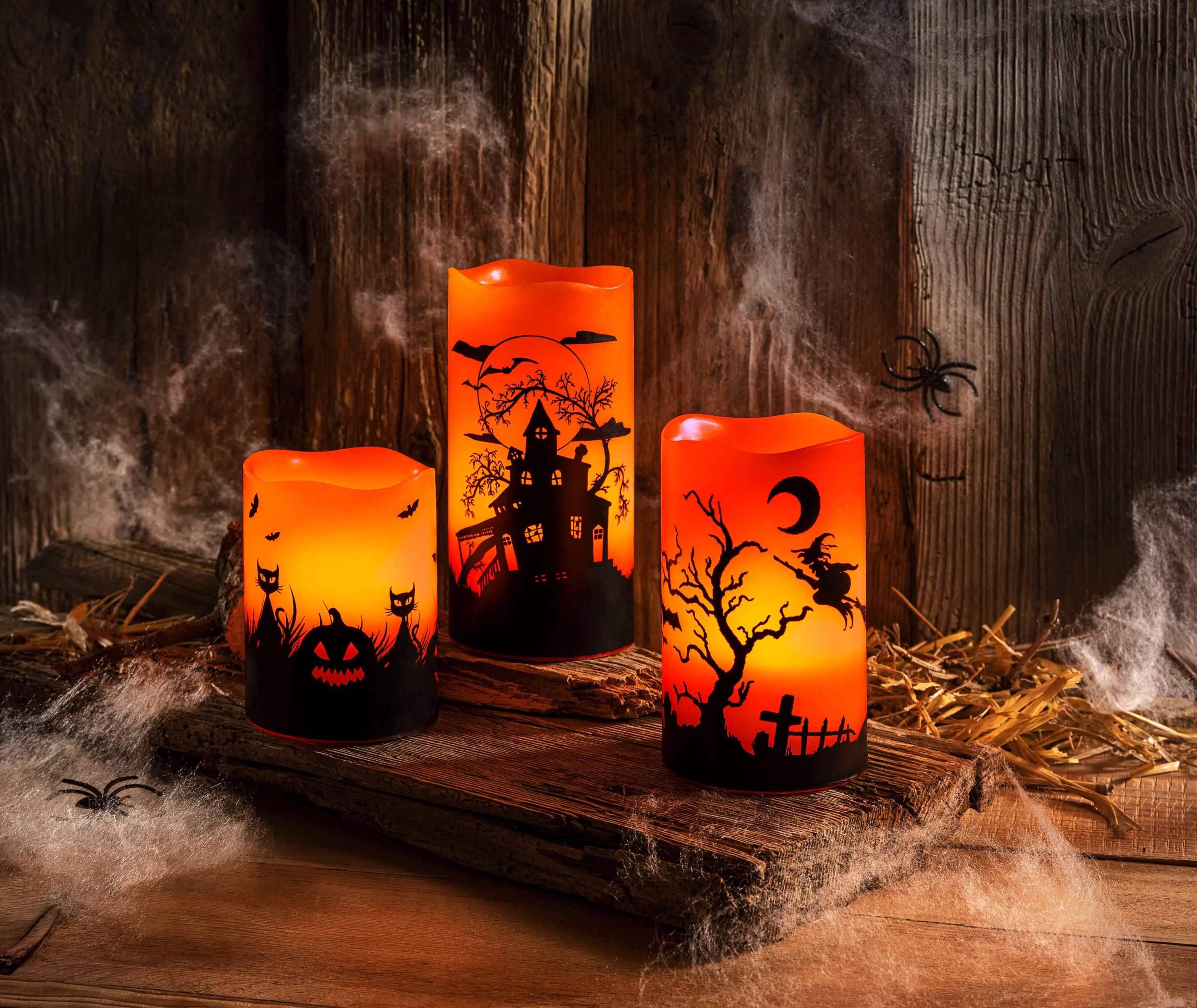 LED-Echtwachskerzen Halloween 3er-Set bestellen | Weltbild.de