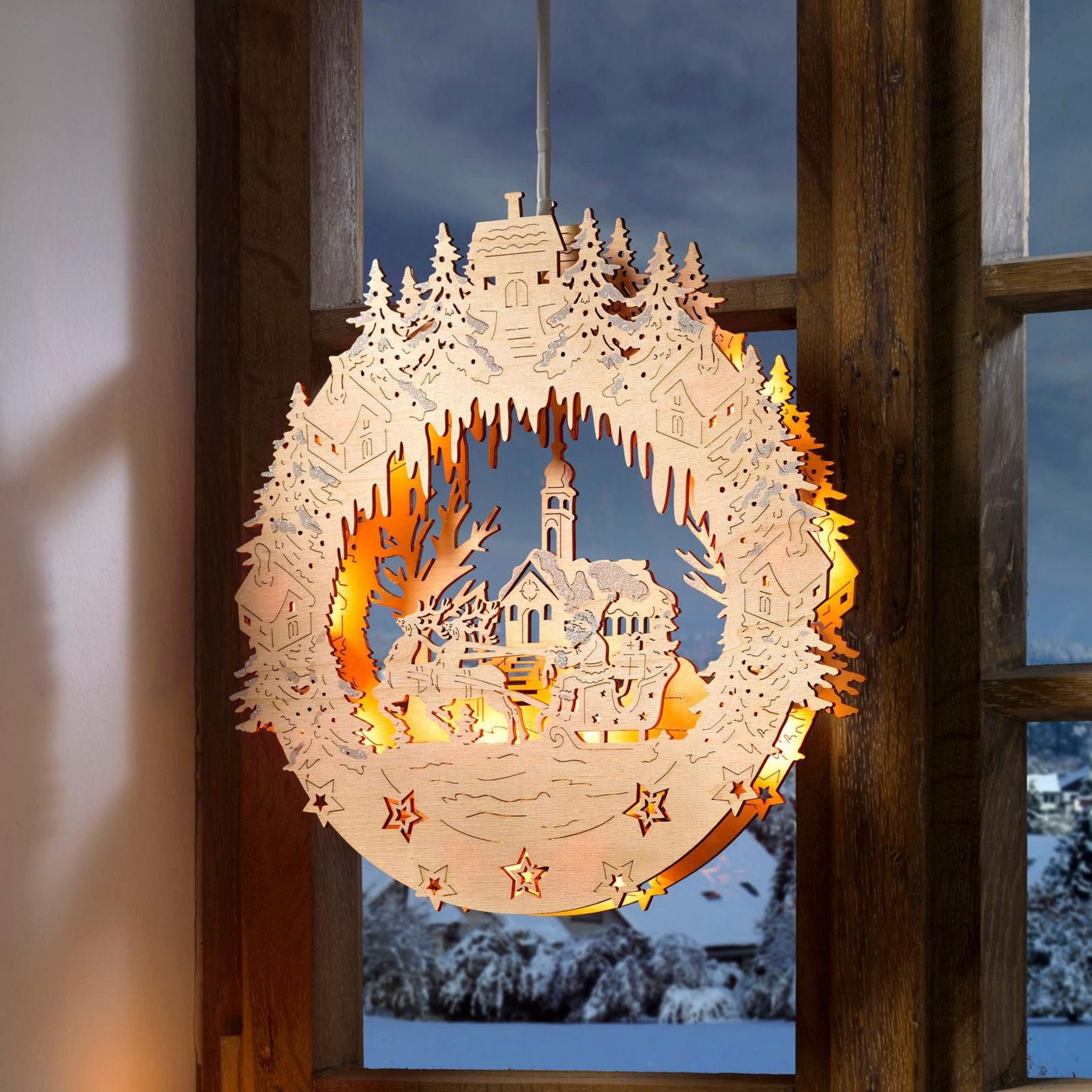 LED-Fensterhänger Weihnachtslandschaft bestellen | Weltbild.de