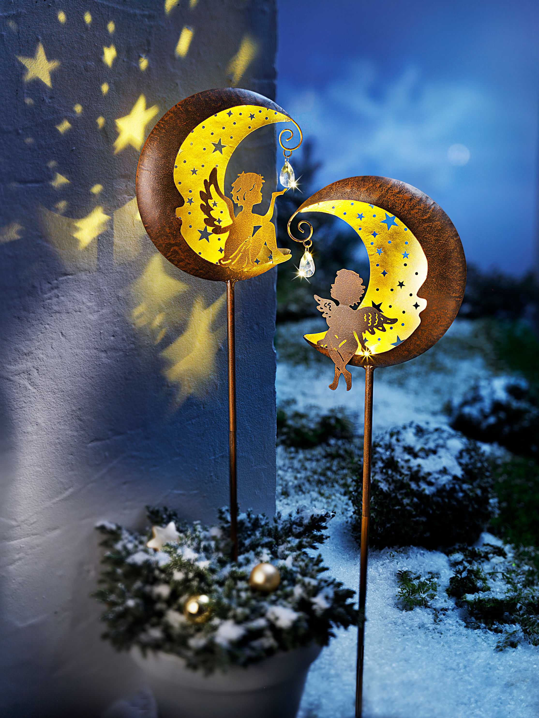 LED-Gartenstecker Engel im Mond 2er-Set bestellen | Weltbild.de