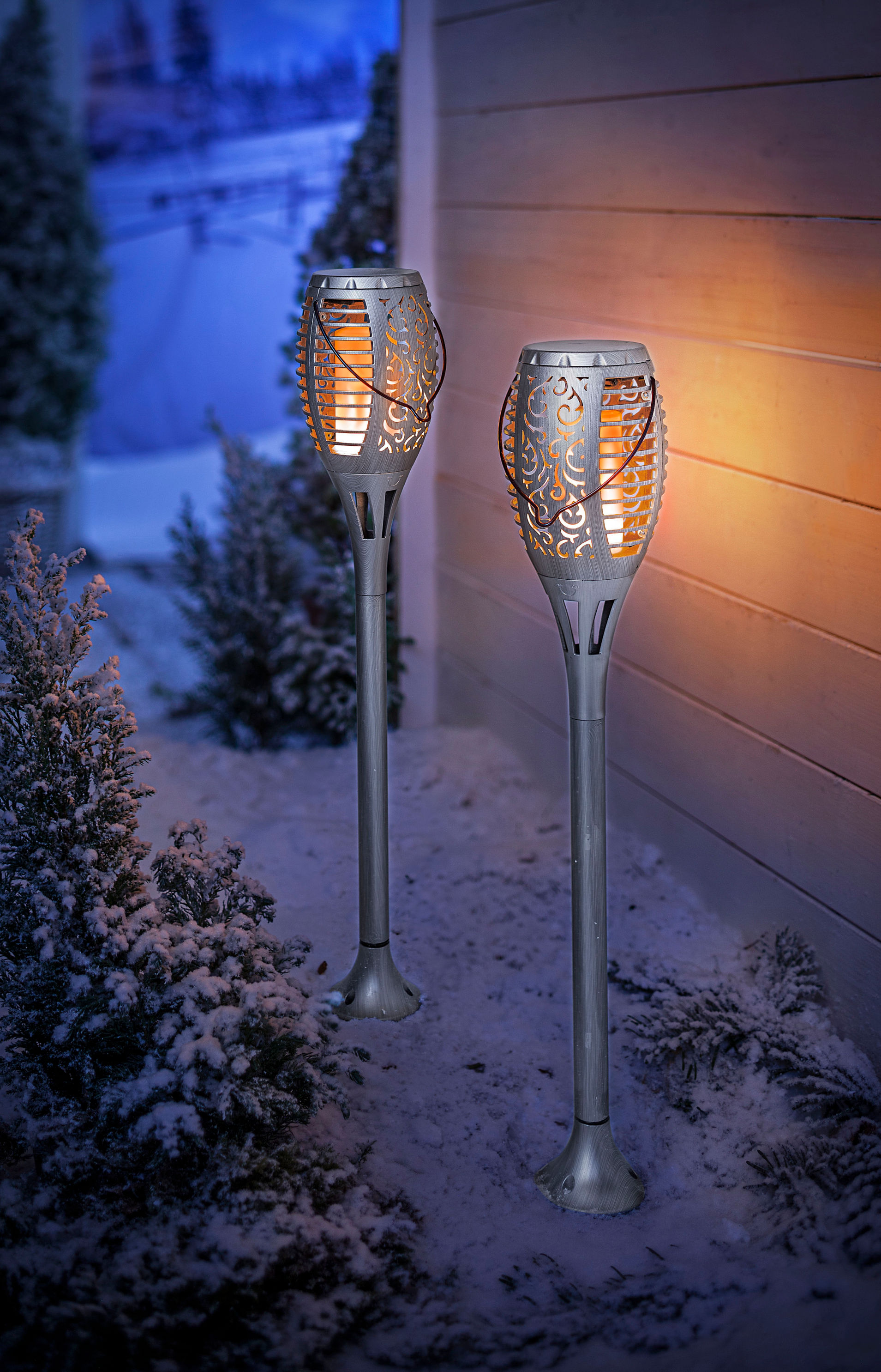LED-Gartenstecker Flame Silber 2er-Set bestellen | Weltbild.de