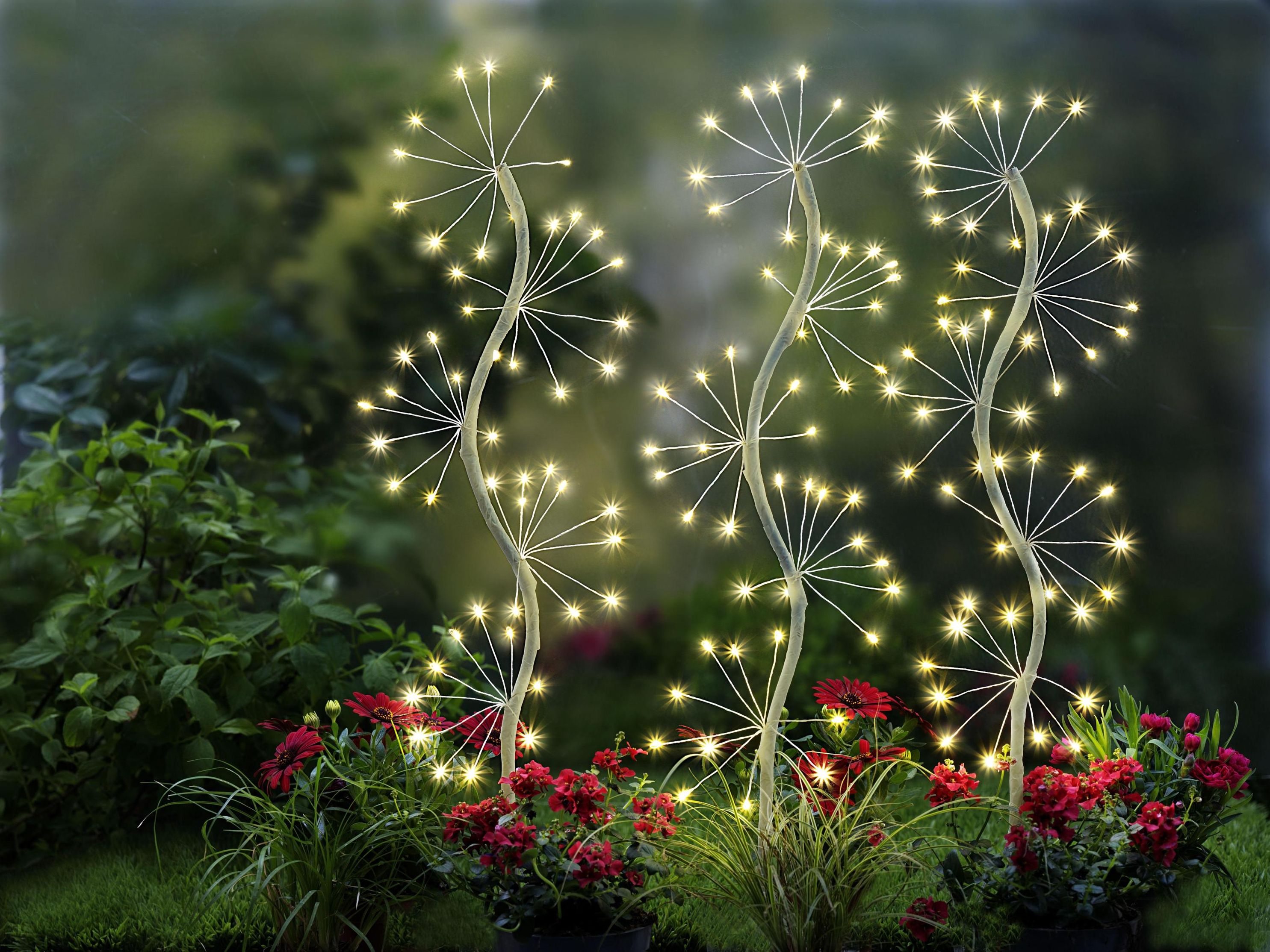 LED-Gartenstecker Sparkle 3er-Set, 150 LEDs