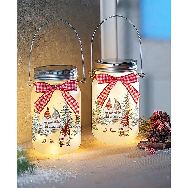 LED-Glasleuchten „Wichtelwald“ 2er-Set