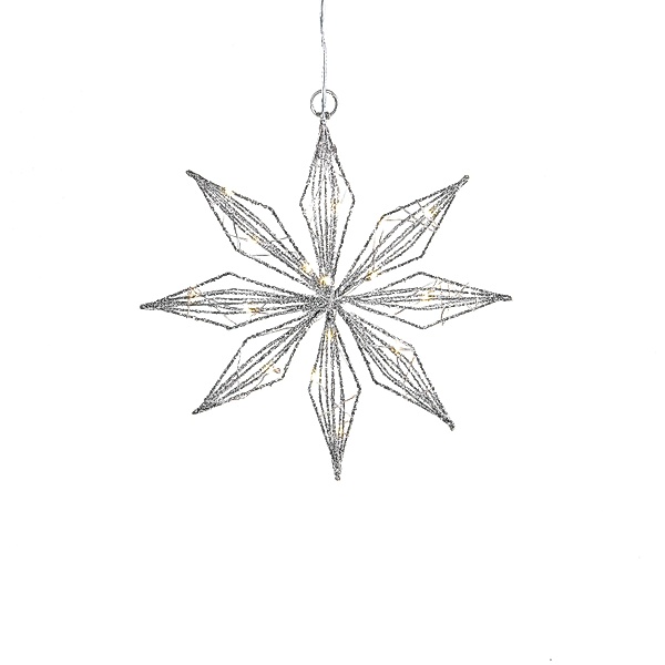 LED-Hängedeko Stern Silver Shine (Größe: 20 cm)